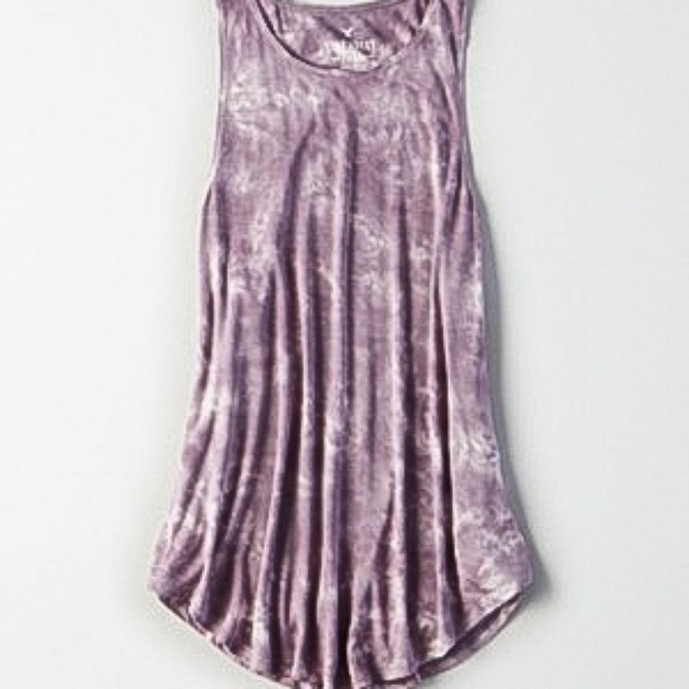 American Eagle High Neck Purple Tie Dye Tank